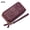 Purple, variant on KAWELL Women's Wallet Leather Large Capacity Double Zip Credit Card Holder with RFID Blocking Wristlet Purple