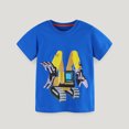 thumbnail image 2 of Penkiiy T-Shirts Garçon Tout-Petit Manches Courtes Hauts Décontractés T-Shirt Graphique Col Rond Été Âge pour 2-7 Ans Bleu pour 6-7 Ans, 2 of 5