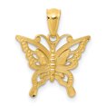 thumbnail image 1 of 14K Yellow Gold Diamond Cut Butterfly Pendant, 1 of 2