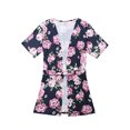 thumbnail image 3 of EYIIYE Mother and Daughter Matching Pajamas Floral Kimono Short Robes Sleepwear, 3 of 6
