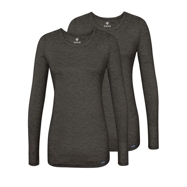 Adar sous-Couches pour Femmes, Lot de 2 - T-Shirt de sous-Couche à Manches Longues Confortable