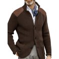 thumbnail image 1 of MAWCLOS Mens Cardigan Sweater Long Sleeve Jacket Button Down Coat Knitted Winter Warm Open Front Outwear Coffee XL, 1 of 2