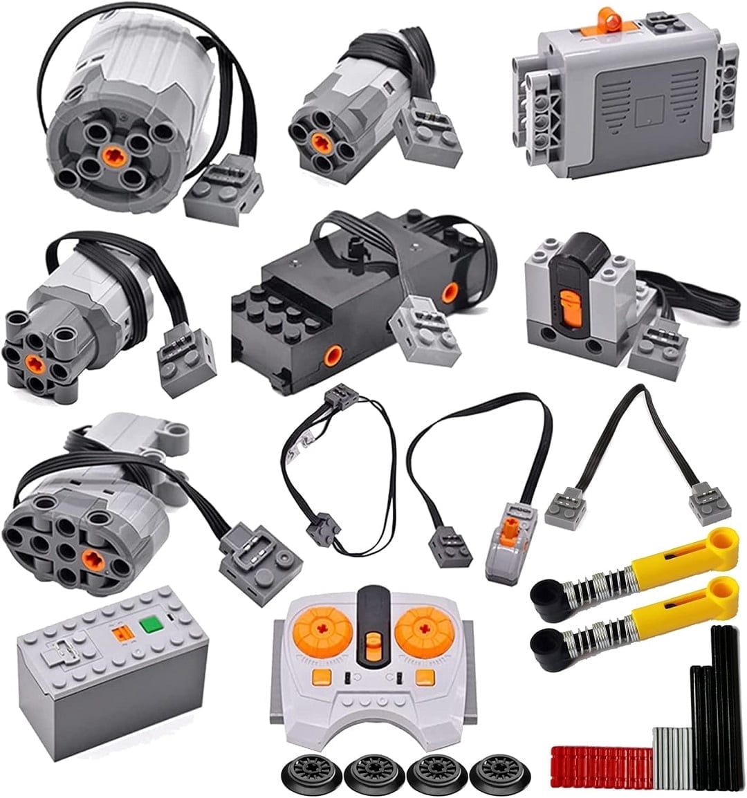 32Pcs Technic-Motor-Kit Compatible with Lego, Power Functions Motor Set with M, L ,XL ,Servo & Train Motors, Remote Control, IR Receiver, AA Battery Box for STEM Project Moc Building Blocks