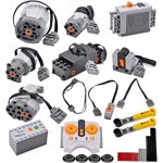 32Pcs Technic-Motor-Kit Compatible with Lego, Power Functions Motor Set with M, L ,XL ,Servo & Train Motors, Remote Control, IR Receiver, AA Battery Box for STEM Project Moc Building Blocks