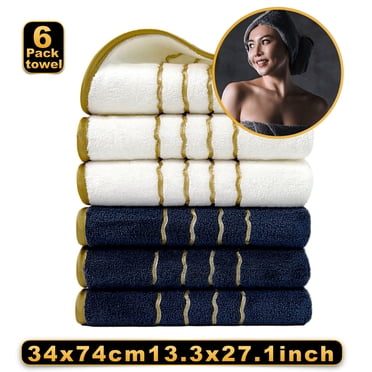 TopLLC Serviettes de Bain Ensemble de 6 Serviettes en Velours Filé Hautement Absorbantes Serviette de Bain Douce Convient pour Salle de Bain Spa Gym Serviettes de Bain