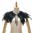 thumbnail image 4 of Fortune Cape Gothique à Plumes pour Femmes Halloween Cosplay Fête Châle à Lacets Boléro, 4 of 8