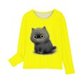 thumbnail image 4 of RXIRUCGD Chemises à Manches Longues pour Filles, Col Rond Mignon, Blouses Décontractées Élégantes (Jaune, Taille : 13 Ans), 4 of 5