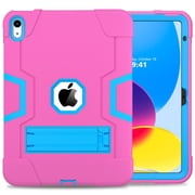 For New iPad 10 2022 10th Generation Tablet Cover Kids Safe Armor Heavy Duty Rubber Case For New iPad 10 2022 A2777 10th Case Rose Blue iPad 10th 2022