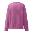thumbnail image 5 of pxiakgy Femmes Automne Hiver Ample Décontracté Décontracté Manches Longues Col Rond Chandail Uni Rose Vif + m, 5 of 5