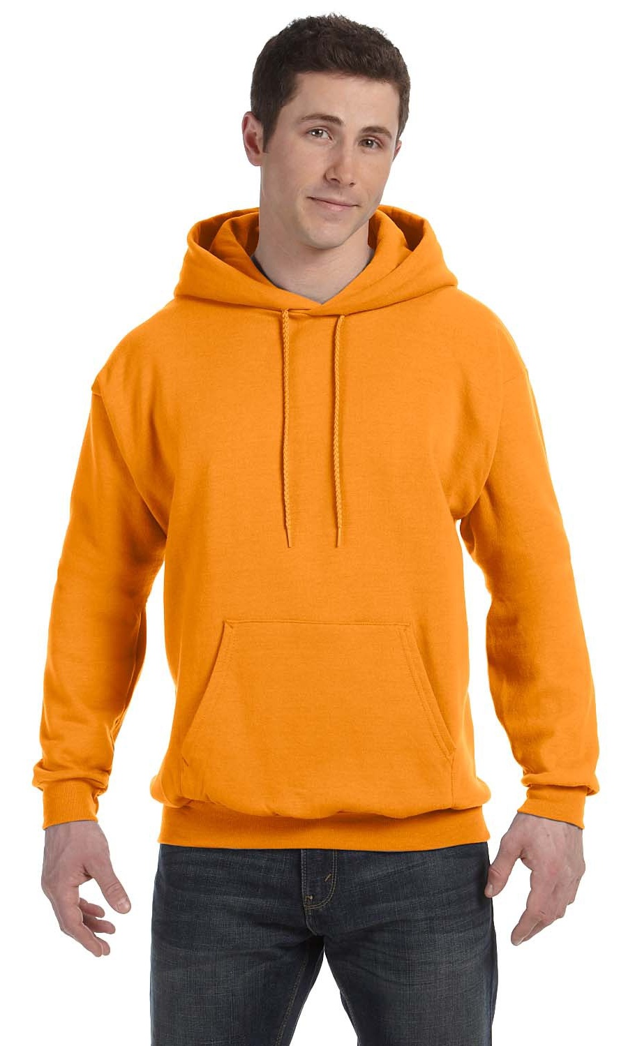 Le Hanes 78 oz EcoSmart 50/50 Pull à Capuche - ORANGE Sécurité - m