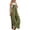 Army Green, variant on Women's Casual Pocket Strap Solid Playsuit Button Long Jumpsuit - Sleeveless, Loose Fit