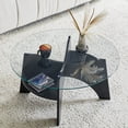 thumbnail image 1 of table Basse Ovale en Verre Trempé, Noire, 1 of 19