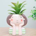 thumbnail image 2 of Abbracc Resin Girl Flowerpot Succulent Planter Pot Desktop Ornament, 2 of 8