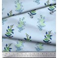thumbnail image 3 of Soimoi Polyester Crepe Fabric Leaves & Floral Block Print Sewing Fabric Yard 42 Inch Wide, 3 of 3
