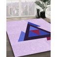 thumbnail image 3 of Ahgly Company Tapis d'Intérieur Lavable à la Machine, Carré, Transitionnel, Fleur Violette Violette, Tapis de Zone, 8 Pieds Carré, 3 of 7