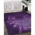 thumbnail image 3 of Ahgly Company Tapis d'Intérieur Lavable en Machine Carré Transitionnel Violet Foncé, 6 Pieds Carré, 3 of 7