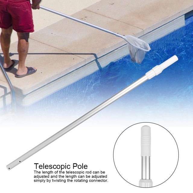 Domqga Telescopic Pole, Swimming Pool Pole, Swimming Pool Aluminum Alloy Adjustable Telescopic Pole Multi-Functional Pool Rod Pool Supply