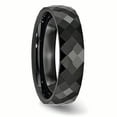 thumbnail image 4 of Ceramic Black 6mm Faceted Polished Band Ring 11 Size, 4 of 6