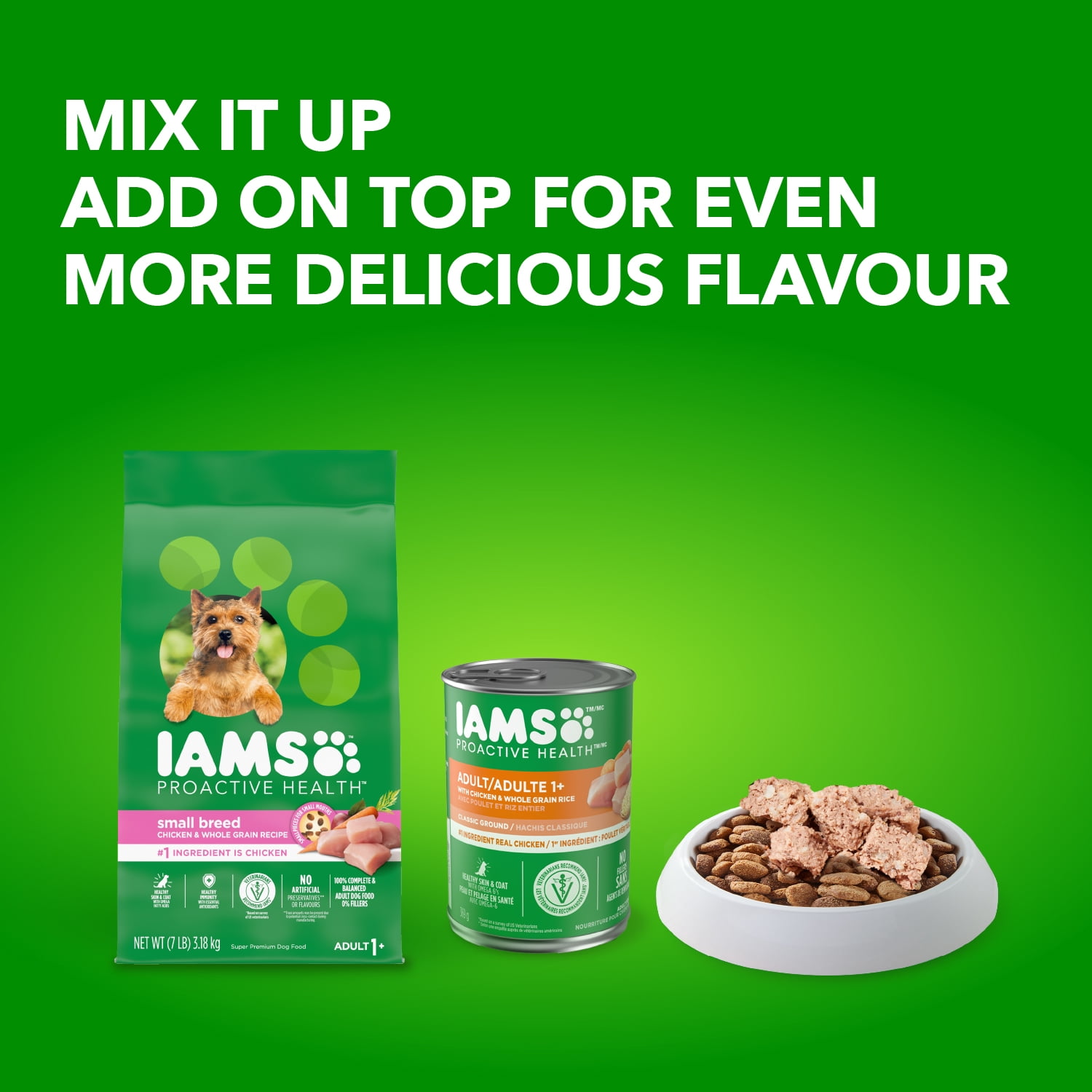 Iams Petites Races Recette au Poulet et Grains Entiers Nourriture Sèche pour Chien Adulte 4.99kg