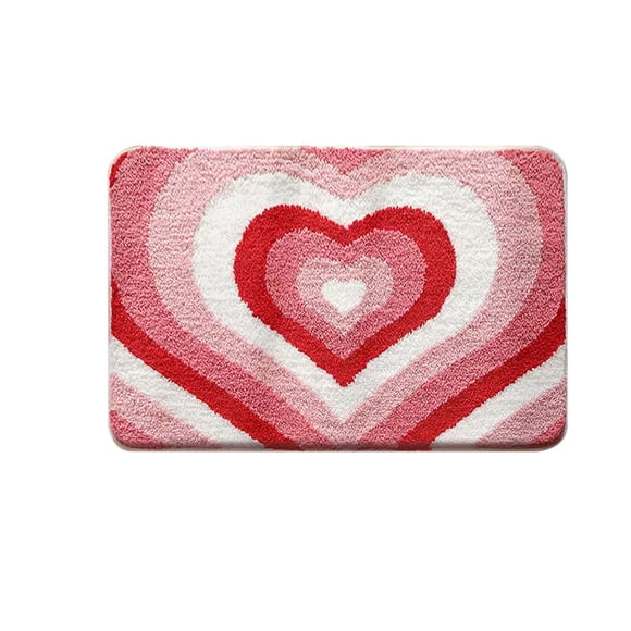 B Area Rug 15.75X23.62 In Heart Design Plush Non-Slip For Bedside Sofa Floor Mat Home Decor