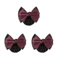 thumbnail image 4 of Decodeary Professional Hair Plate Mesh Pocket Practical Snood Net Elegant And Professional Two Bows-wine red 3Set, 4 of 6