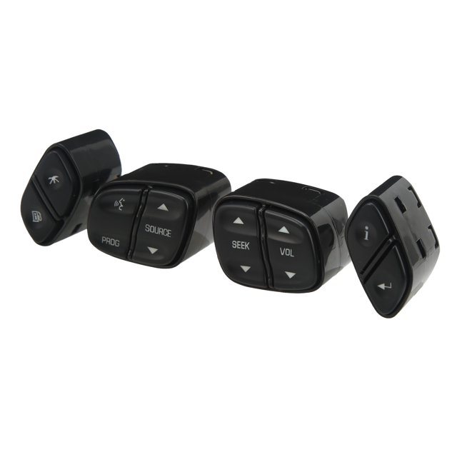 Steering Wheel Switch Button Set, Abrasion Resistance Black 21997738 Clear Character Steering Wheel Volume Switch Antiaging For Cars Black
