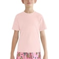 thumbnail image 1 of XIMIN Baby Boys Rash Guard Solid Color Shirts Short Sleeve Quick Dry Swim Shirts UPF 50+ Sun Protection for Kids Athletic Summer Shirt (7-8 Years, Pink), 1 of 9