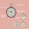 thumbnail image 3 of facefd Horloge Rétro Réveils de Table Style Européen Cadran Rond Vintage Montre de Bureau Sans Tic-Tac Montres Suspendues Portables Orange, 3 of 9