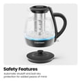 thumbnail image 2 of Chefman Fast Boil 1.7L Electric Glass Kettle w/ Tea Infuser, Removable Lid - Black, New, 2 of 9