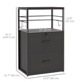 thumbnail image 3 of Vinsetto 2 Drawer File Cabinet, Lockable Adjustable Hanging Bar, Black, 3 of 10
