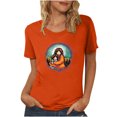 thumbnail image 1 of Dadaria T-Shirt pour Femmes Chemise Orange Manches Courtes Col Rond Été Chandail Blouses 2TG, 1 of 5