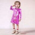 thumbnail image 2 of LUOGENLI Robe pour Enfants à Pois Fins Pailletée à Sequins à Manches Longues à Col Ras du Cou Robe T-Shirt Droite Ensemble Jupe Maxi à Volants 13-14 Ans, 2 of 4
