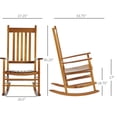 thumbnail image 3 of Outsunny Wooden Porch Rocking Chair Outdoor Patio Rocker Garden Single Leisure Reclining Seat Armchair Natural, 3 of 10