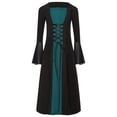 thumbnail image 3 of vastwit Robe Rétro Renaissance pour Filles Enfants à Manches Longues, à Lacets, Princesse Médiévale, Robe Corset de Fête Verte 8, 3 of 7