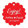 thumbnail image 1 of 100 PCS Enjoy! Customized Scallop Edges Hang Tags Personalized Wedding Favor Gift Paper Tags, 1 of 1