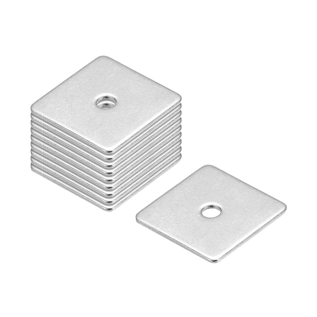 Uxcell Rondelle Carrée, Lot de 10, M3x20x20x1 mm, Rondelles Carrées pour Plaques en Acier Inoxydable 304