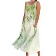 thumbnail image 1 of RKSTN Robes d'Été pour Femmes Décontractées Fluides Amples Grande Taille Robes avec Poches Mode Bohème à Imprimé Floral Sans Manches à Col Rond Robes Maxi, 1 of 5