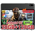 Alphawolf L2S tablette 2026, 10.1'' Android 16 Comprimé avec octa-core T615 Processeur, 20GB (8+12) GB RAM 128GB ROM/2 TB Expansion HD IPS écran tactile, BT 5.0, Caméra double, Widevine L1