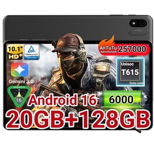 Alphawolf L2S Tablet 2026, 10.1'' Android 16 Tablet with Octa-core T615 Processor, 20GB (8+12) GB RAM 128GB ROM/2 TB Expansion HD IPS Touchscreen, BT 5.0, Dual Camera, Widevine L1