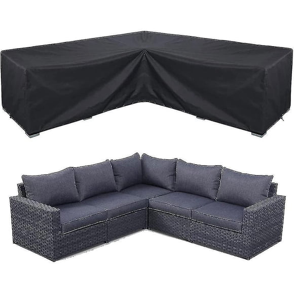 Housse de Sofa d'Angle Imperméable Housse de Mobilier de Jardin Housse de Mobilier d'Extérieur à Combinaison
