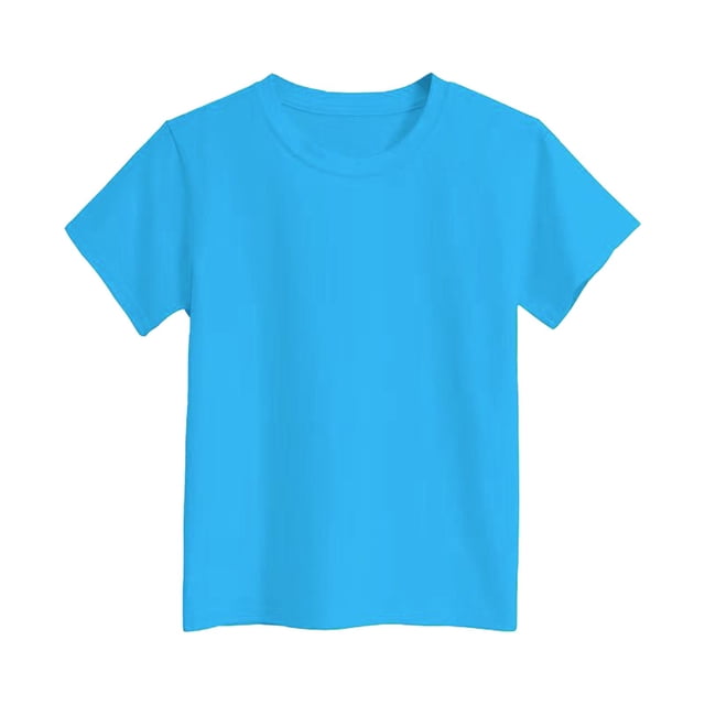 Chandails pour Filles, T-Shirt Uni à Manches Courtes pour Filles, Col Rond, Vêtements d'Été pour Filles, Ensembles pour Filles 5-6 Ans, Tenue pour Fille