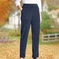thumbnail image 1 of SDNall Pantalon en Velours Côtelé à Poches Solides pour Femmes, 1 of 9