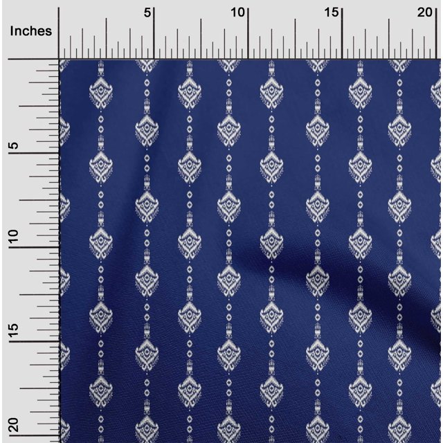 oneOone Cotton Silk Fabric Ethnic Ikat Print Sewing Fabric BTY 42 Inch Wide