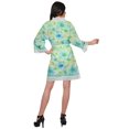 thumbnail image 4 of Moomaya Cotton Printed Robe For Women Kimono Getting Ready Bridesmaid Lace Robes, 4 of 6