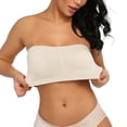 thumbnail image 2 of Double Women Plus Size Strapless Bra Bandeau Tube Removable Padded Top Stretchy, 2 of 4