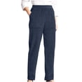 thumbnail image 2 of SDNall Pantalon en Velours Côtelé à Poches Solides pour Femmes, 2 of 9