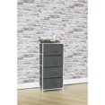 thumbnail image 2 of 4 Drawer Fabric Dresser Rolling Storage Cart with Wood Top, Grey, 2 of 2