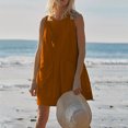 thumbnail image 2 of RKSTN Jumpsuits for Women Summer Fashion Solid Color Hollow out Back Jumpsuit Loose Fit Round Neck Sleeveless Pockets Rompers, 2 of 5