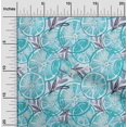 thumbnail image 2 of oneOone Velvet Turquoise & Purple Fabric Leaves & Lemon Sewing Craft Projects Fabric Prints By Yard 58 Inch Wide, 2 of 5
