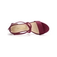 thumbnail image 4 of BLISSFUL STEP Women's Solid Color Open Toe Cross Strap Mid Chunky Heel Sandals, 4 of 7